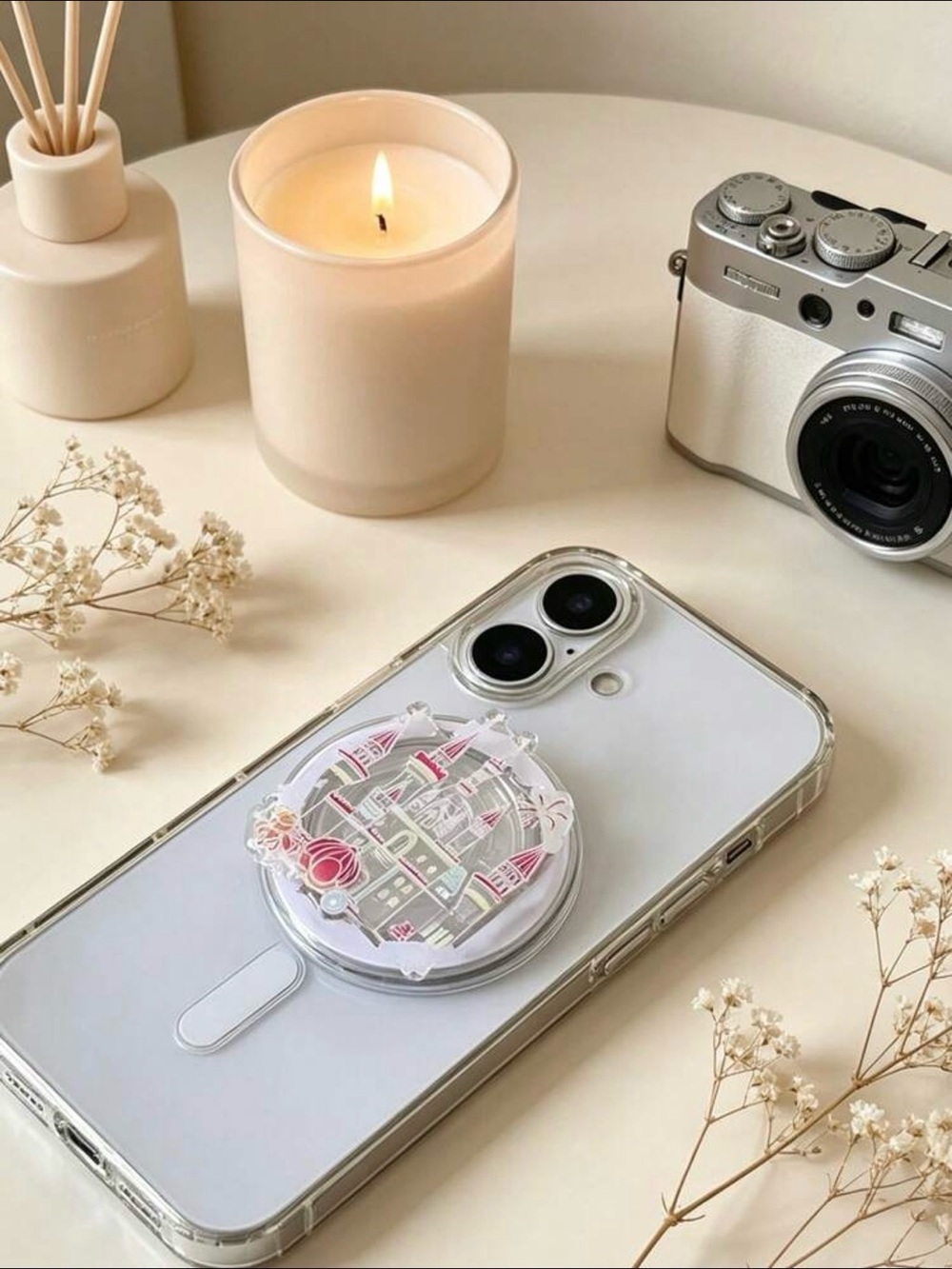 🏰White Castle Glitters Rotatable Popsocket🏰
